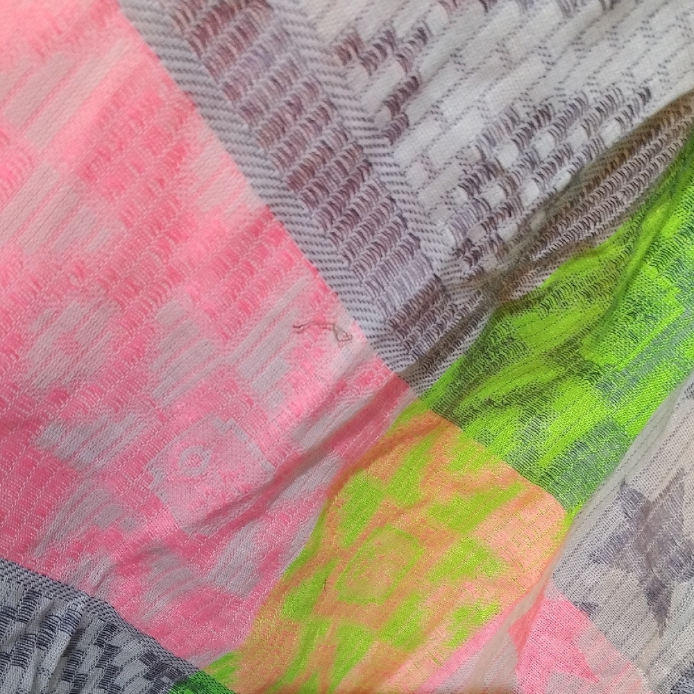 Betsey Johnson Gray and Neon Scarf. 31AZ3 - Picture 3 of 4